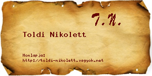 Toldi Nikolett névjegykártya